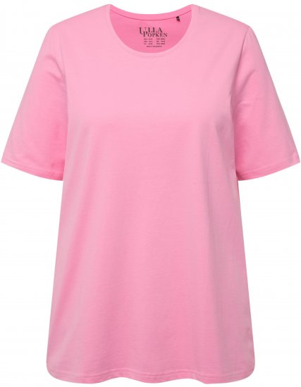 Ulla Popken Essential Round Neck Stretch Tee Light Pink - T-shirt - 