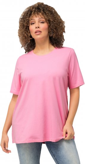 Ulla Popken Essential Round Neck Stretch Tee Light Pink - T-shirt - 