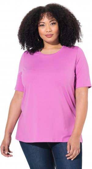 Ulla Popken Essential Round Neck Stretch Tee Cool Pink - T-shirt - 