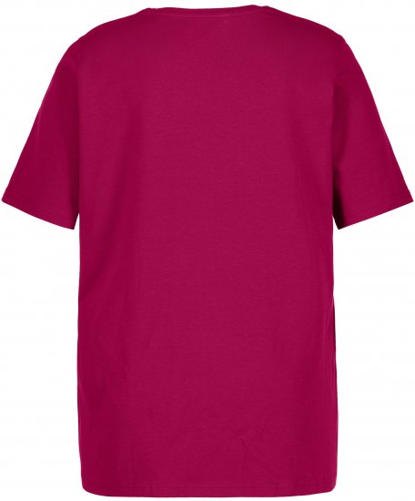Ulla Popken Essential Round Neck Stretch Tee Magnolia Red - T-shirt - 