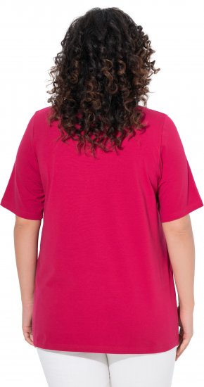 Ulla Popken Essential V-Neck Stretch Tee Dark Raspberry - T-shirt - 