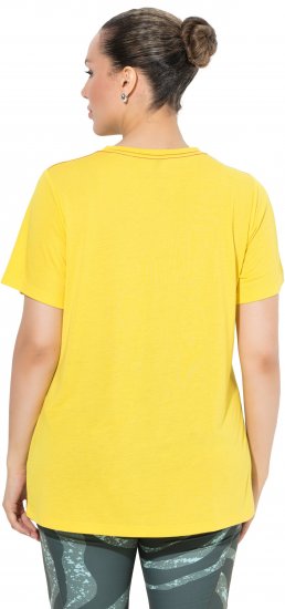 Ulla Popken Functional Antibacterial Finish V-Neck Short Sleeve Knit Top Sun Yellow - T-shirt - 