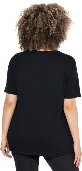 Ulla Popken Scoop Neck Short Sleeve Tee Black - T-shirt - 
