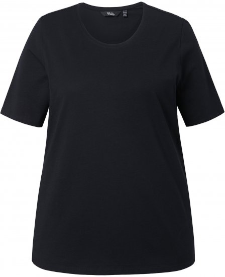 Ulla Popken Scoop Neck Short Sleeve Tee Black - T-shirt - 