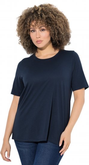 Ulla Popken Scoop Neck Short Sleeve Tee Navy - T-shirt - 