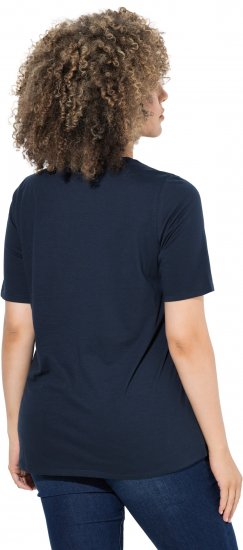 Ulla Popken Scoop Neck Short Sleeve Tee Navy - T-shirt - 