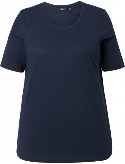 Ulla Popken Scoop Neck Short Sleeve Tee Navy - T-shirt - 