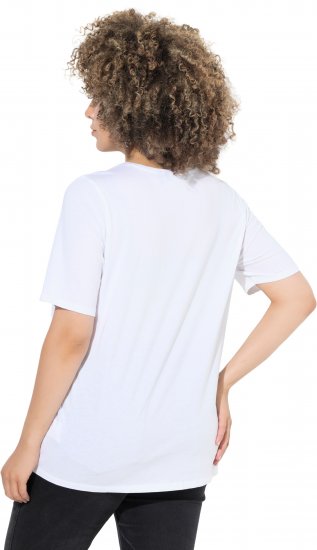 Ulla Popken Scoop Neck Short Sleeve Tee White - T-shirt - 