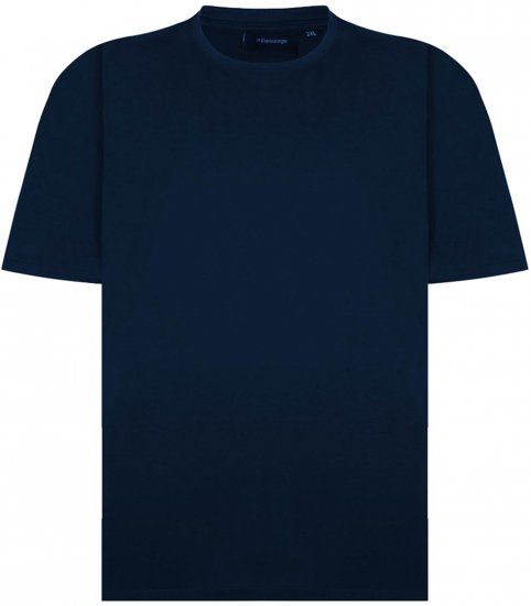 Espionage T015 Plain Crew Neck T-Shirt Navy - Magliette - Magliette Uomo Taglie Forti