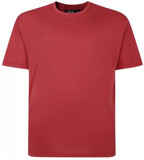 Espionage T015 Plain T-Shirt Ruby - Magliette - Magliette Uomo Taglie Forti