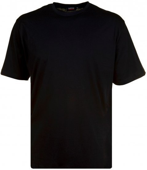 Espionage T015 Plain Crew Neck T-Shirt Black - Magliette - Magliette Uomo Taglie Forti