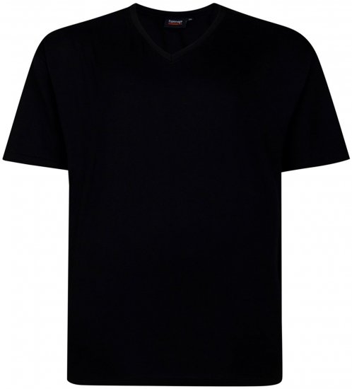 Espionage T016 Plain V-Neck T-Shirt Black - Magliette senza stampa - Magliette senza stampa taglie forti