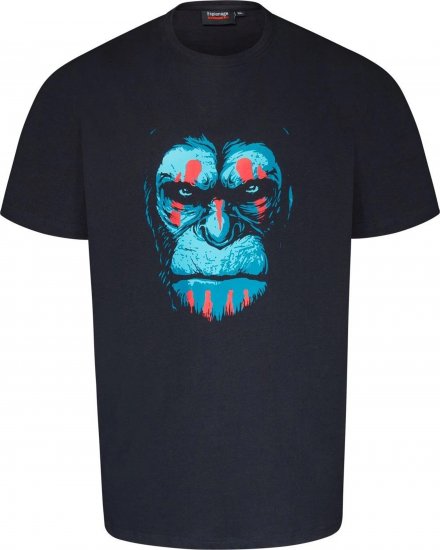 Espionage T415 Chimp Printed T-Shirt Navy - Magliette con stampa - Magliette con stampa taglie forti