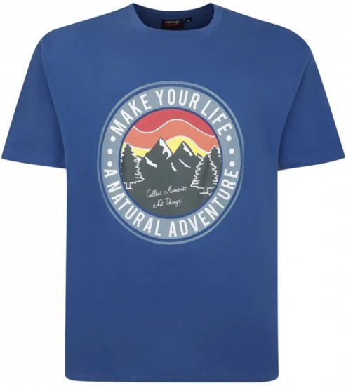 Espionage T421 Natural Adventure Printed T-Shirt Blue - Magliette con stampa - Magliette con stampa taglie forti