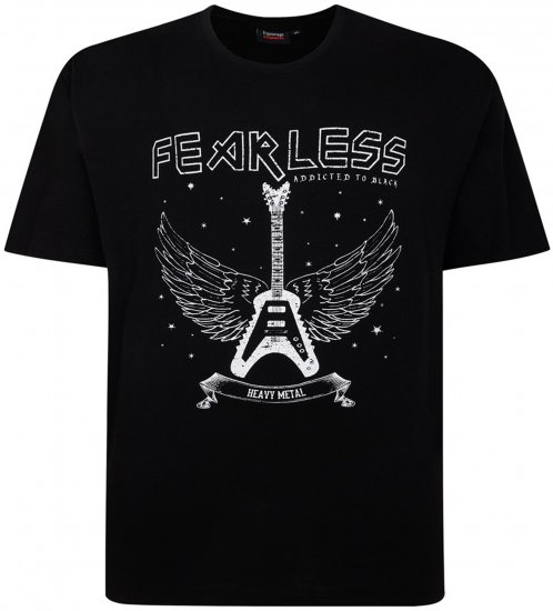 Espionage T426 Fearless Printed T-Shirt Black - Magliette - Magliette Uomo Taglie Forti