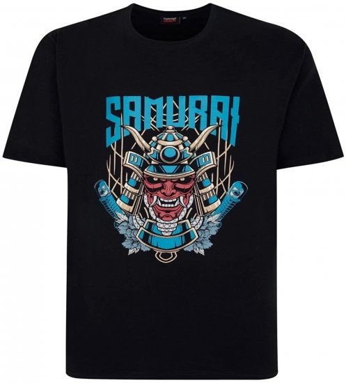 Espionage T429 Samurai Printed T-Shirt Navy - Magliette con stampa - Magliette con stampa taglie forti