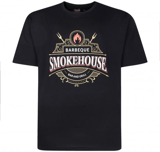 Espionage T437 Smokehouse Printed T-Shirt Black - Magliette con stampa - Magliette con stampa taglie forti