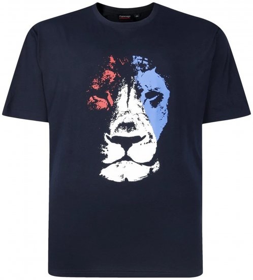 Espionage T440 Abstract Lion Printed T-Shirt Navy - Magliette con stampa - Magliette con stampa taglie forti
