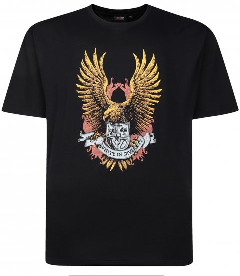 Espionage T442 Eagle Printed T-Shirt Black - Magliette - Magliette Uomo Taglie Forti