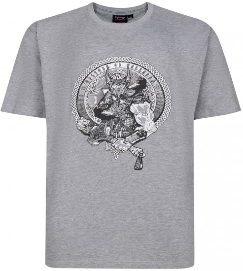Espionage T453 Thors Hammer Printed T-Shirt Grey - Magliette con stampa - Magliette con stampa taglie forti