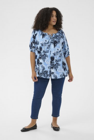 Kaffe Curve Aliana Tunic Blue Flower Animal - Tuniche - 