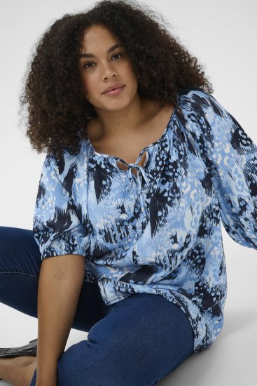 Kaffe Curve Aliana Tunic Blue Flower Animal - Tuniche - 