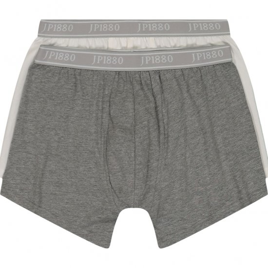 JP1880 Boxershorts Flexnamic OEKO-TEX Mid 2-Pack Grey/Off-White - Intimo & costumi da bagno - Intimo Taglie Forti Uomo