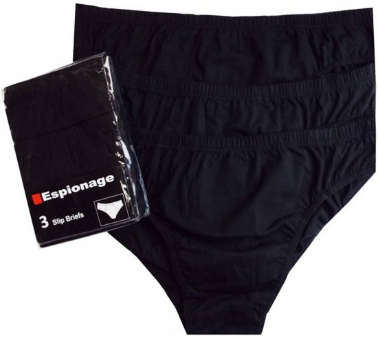 Espionage U002 3-Pack Slip Briefs Black - Slip - Slip Uomo Taglie Forti
