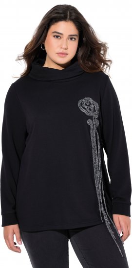 Ulla Popken Ribbon Detail Turtleneck Sweatshirt Black - Felpe & felpe con cappuccio - Felpe, Hoodie e Maglieria Calda
