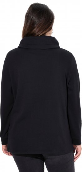 Ulla Popken Ribbon Detail Turtleneck Sweatshirt Black - Felpe & felpe con cappuccio - Felpe, Hoodie e Maglieria Calda
