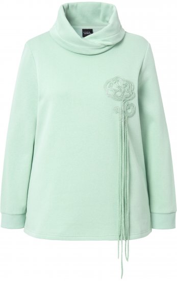 Ulla Popken Ribbon Detail Turtleneck Sweatshirt Mint Green - Felpe & felpe con cappuccio - Felpe, Hoodie e Maglieria Calda