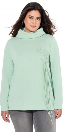 Ulla Popken Ribbon Detail Turtleneck Sweatshirt Mint Green - Felpe & felpe con cappuccio - Felpe, Hoodie e Maglieria Calda