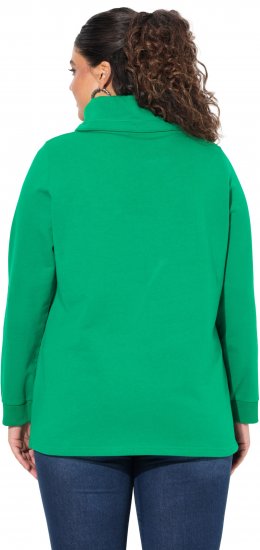 Ulla Popken HELLO Classic Fit Stand-Up Collar Sweatshirt Emerald Green - Felpe & felpe con cappuccio - 