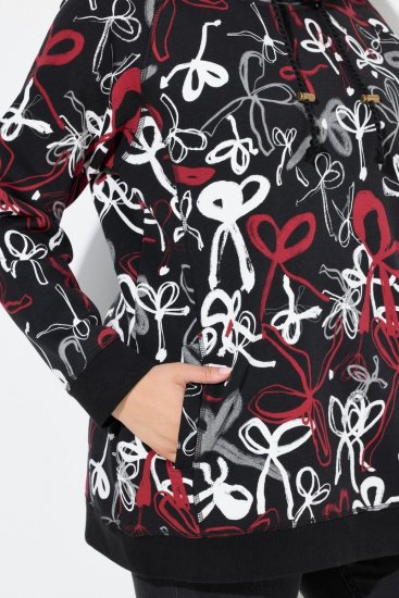 Ulla Popken Ribbon Print Turtleneck Sweatshirt Black - Felpe & felpe con cappuccio - Felpe, Hoodie e Maglieria Calda