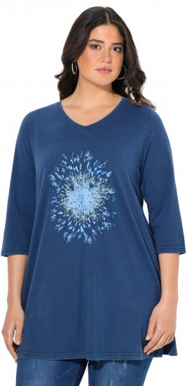 Ulla Popken Dandelion Short Sleeve Graphic Tee Ink Blue - T-shirt stampate da donna - 