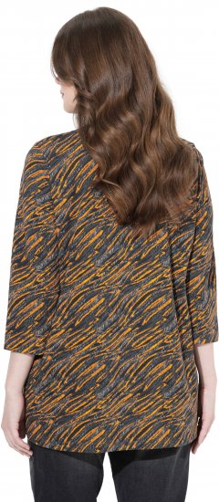 Ulla Popken Graphic Print 3/4 Sleeve Tee Neon Orange - T-shirt stampate da donna - 