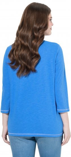 Ulla Popken Make It Amazing 3/4 Sleeve Graphic Tee Pacific Blue - T-shirt stampate da donna - 
