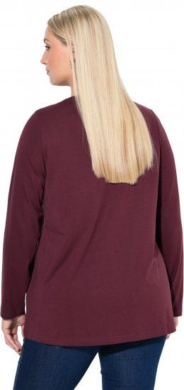 Ulla Popken Fawn Long Sleeve Graphic Tee Plum - T-shirt stampate da donna - 
