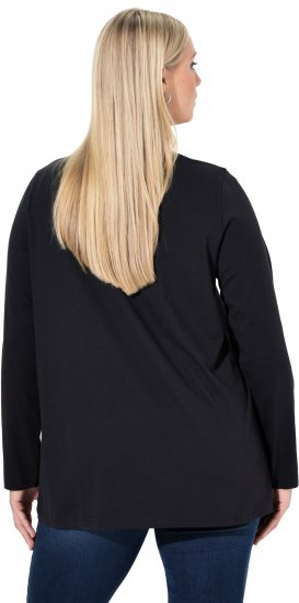 Ulla Popken Sequined Puppy Long Sleeve Graphic Tee Black - T-shirt stampate da donna - 