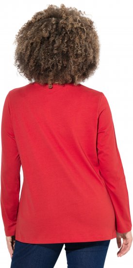 Ulla Popken Holiday Long Sleeve Graphic Tee Salsa Red - T-shirt stampate da donna - 