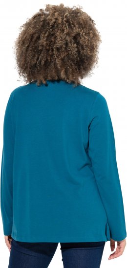 Ulla Popken Holiday Long Sleeve Graphic Tee Teal - T-shirt stampate da donna - 
