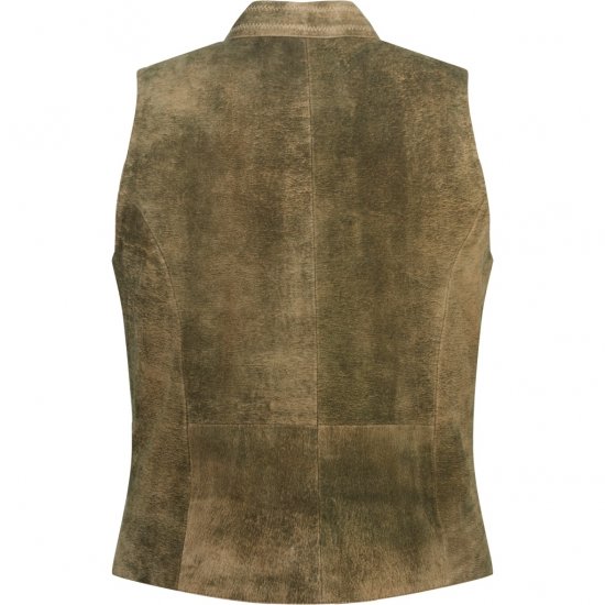 JP1880 Vest Goat Suede Traditional Moss Green - Trachten & Oktoberfest - Costumi Oktoberfest taglie forti (Trachten)