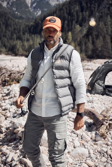 JP1880 Quilted Vest Outdoor Stand-up Collar Grey - Giubbotti - Giubbotti Uomo Taglie Forti