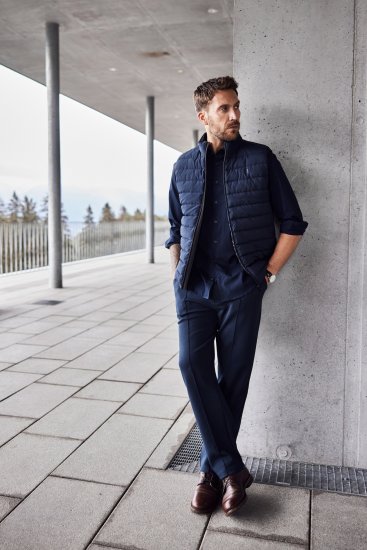 JP1880 Quilted Vest Techno Down Padding Navy - Giubbotti - Giubbotti Uomo Taglie Forti