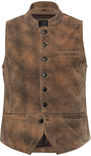 JP1880 Vest Traditional Cowhide Brown - Tutti i modelli - Taglie Forti Uomo 2XL-14XL