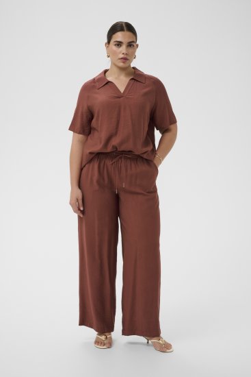 Kaffe Curve Emilia Wide Pants Henna Brown - Pantaloni - 
