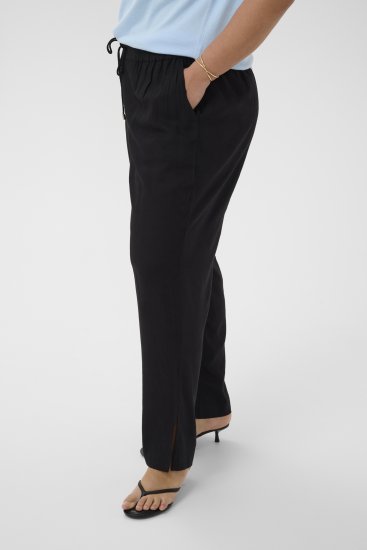 Kaffe Curve Mille Wide Pants Black Deep - Pantaloni in tessuto - 
