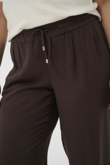 Kaffe Curve Mille Wide Pants Coffee Brown - Pantaloni in tessuto - 