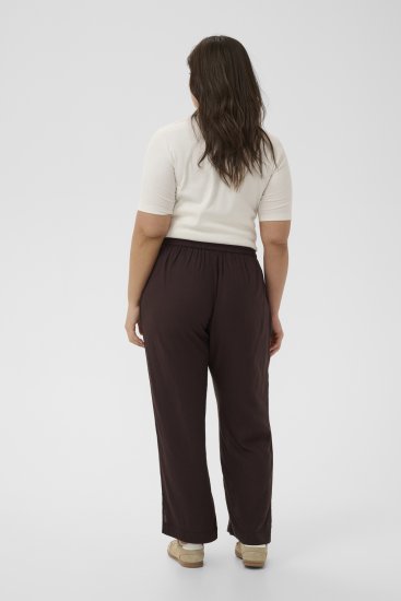 Kaffe Curve Mille Wide Pants Coffee Brown - Pantaloni in tessuto - 