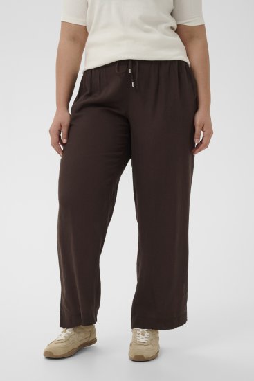 Kaffe Curve Mille Wide Pants Coffee Brown - Pantaloni in tessuto - 